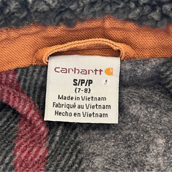 Carhartt Youth Boys' Blanket Lined Barn Chore Coat Sz S 7/8 - Picture 7 of 9